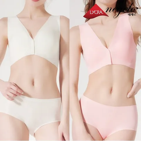 [네게로]입기편한 볼륨업 노와이어  브라팬티 4종세트
