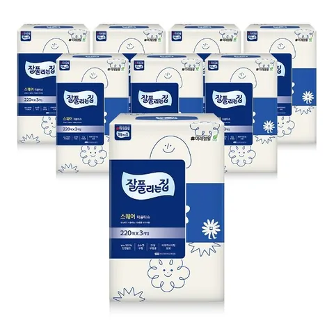 [잘풀리는집] 미용티슈 220매*3입 *8팩