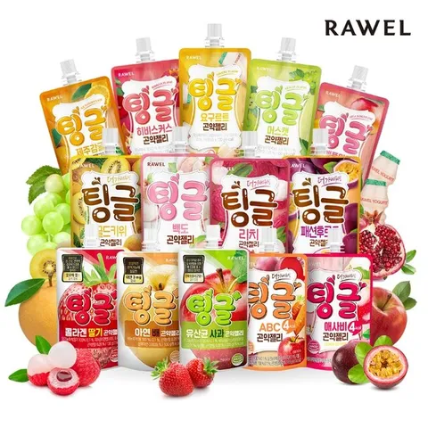 [20팩] 로엘 팅글 곤약젤리 12가지맛 (복숭아,머스캣,애플망고,제주감귤,요구르트,히비스커스석류 등)