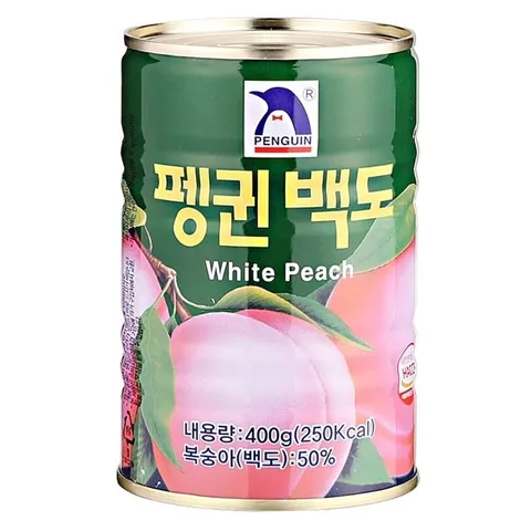 펭귄 백도 통조림 400G X 2개