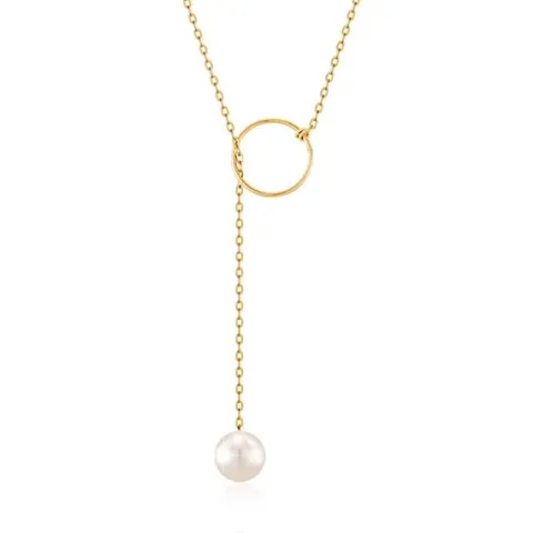 [니지쥬얼리] 14K GOLD 담수진주 Y롱 목걸이