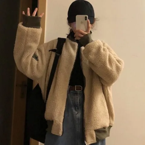 스탠다드 양털 항공점퍼 숏자켓 후리스점퍼 양털양털자켓 (WFJUGWL)