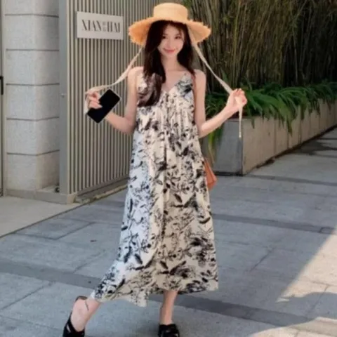 [라일리여성의류] Rly 여성 민소매 여름 휴양지룩 원피스 맥시 롱 스커