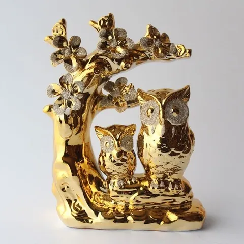 황금돈나무부엉이장식품 풍수 소품 집들이 개업 선물 (W9C7DBD)