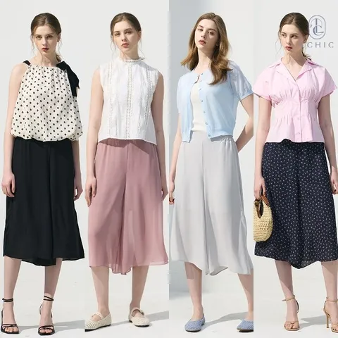 25SS 엘시크 쉬폰 와이드 팬츠 4종