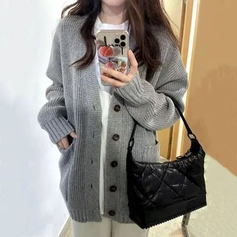 여성가디건 니트 포근라운지 하찌 따뜻한 가디건