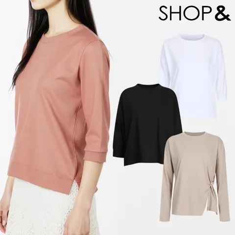 [샵앤] [무료배송] 국산 여성 데일리 라운드 긴팔 티셔츠 3종 균일가