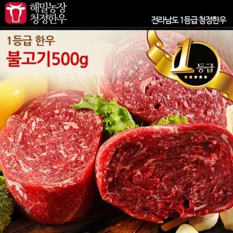 [해밀농장]전라도 청정한우 1등급 불고기 500g