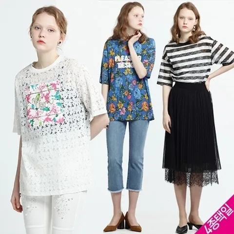 [W shopping] [르오트] 알로하팝 에디션 레이스 티셔츠 3종/스커트 1종