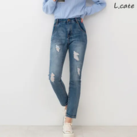 엘케이트 여성 청바지 LDM436 여자 하이웨스트 워싱 스판 스키니
