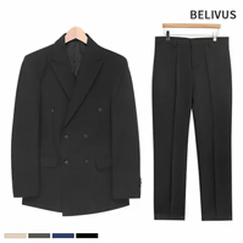 빌리버스 남성 셋업 BIT031 남자 더블 블레이저 슬랙스 정장 세트