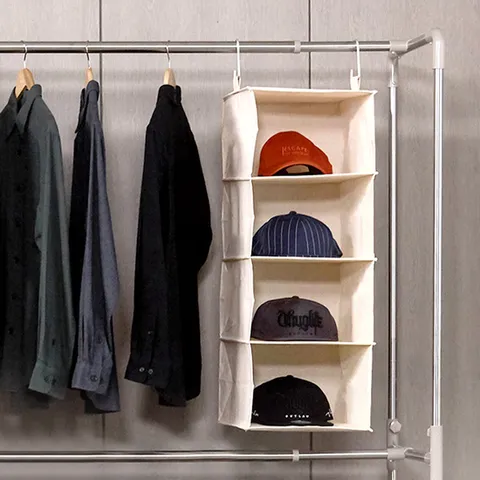 까사마루 린넨 행잉오거나이저 수납함 4단 와이드