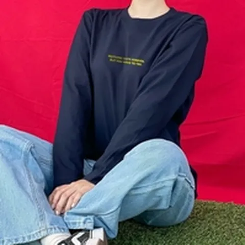[험블스튜디오] 심플코디 레터링티 여성면티 긴팔티셔츠