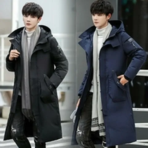 [깨비몰] 남성 겨울  덕다운 롱패딩 자켓 후드 롱점퍼