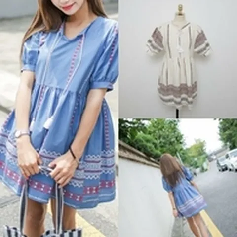 [오노마] ONM 보헤미안 끈 원피스