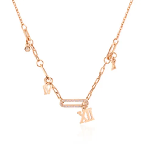 [비앤비골드] 18K 로마자 드롭 큐빅 체인 목걸이 JNN23151