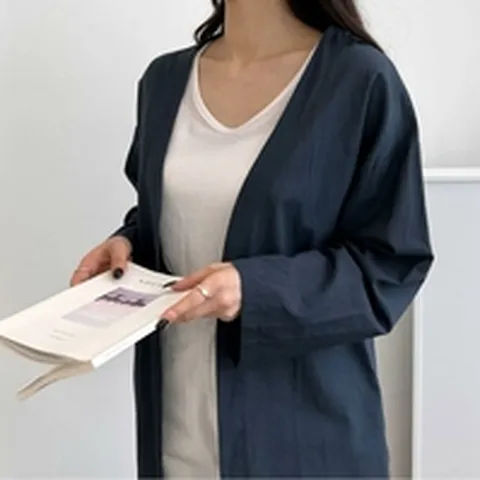 [오노마] ONM 얇은 오버핏 롱가디건 린넨가디건 여성 여름가디건