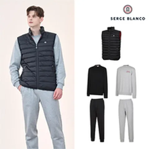 세르즈블랑코 남성 패딩베스트 셋업 3종