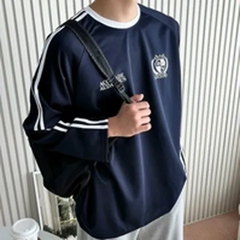 [라일리] Rly 남녀 공용 트렌디 풋볼 져지 티셔츠 긴팔 루즈핏