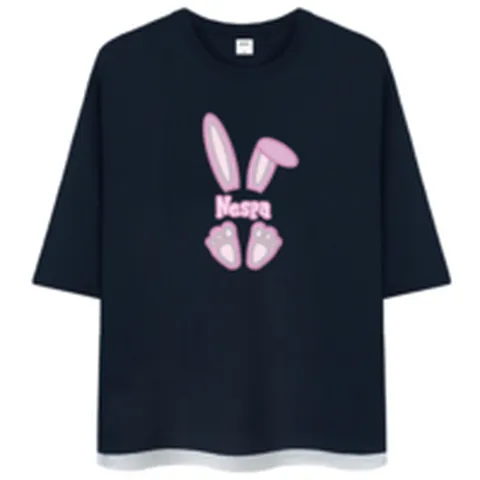 오늘출발/에센셜 토깽이 레이어드 오버핏 트임 7부티 SRV_0173 (4Color)