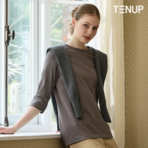 텐업 코튼100 7부소매 티셔츠 5종