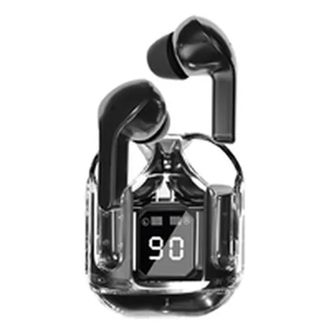 템플러 블루투스이어폰 투명 블루투스 LCD 무선 이어폰 (블랙)