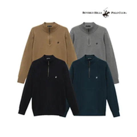 (비버리힐스폴로클럽) 비버리힐스클럽남성 베이직 하프집업 니트 TK390