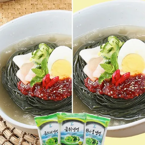 강원도 산나물냉면 혼합세트(곰취,곤드레,취나물/각4인용)총12인분/냉면400g*6팩+육수350g*12봉