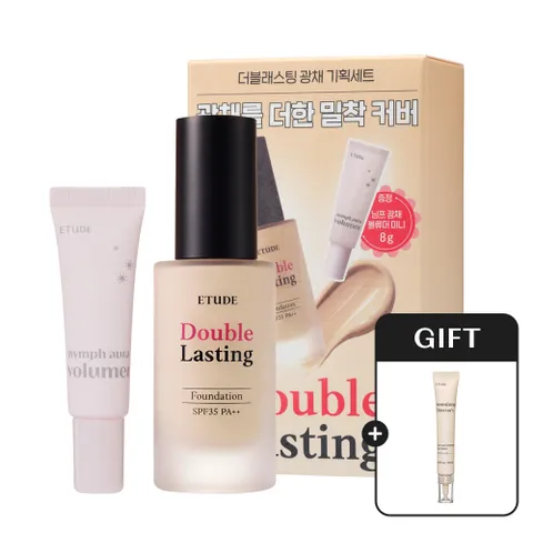 [GIFT] 더블래스팅 광채 기획세트 (파운데이션+님프 광채 볼류머 미니) + 순정 디렉터 톤업 선크림 20ml /광채를 더한 밀착 커버