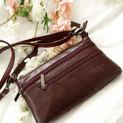 WL5276 블루마운트 슬림 소가죽 여성 크로스백 핸드백 슬림 가죽 소가죽 캐주얼 심플