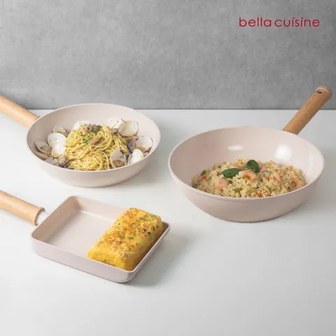 플럼벨 세라믹 프라이팬 18사각+24팬+28웍