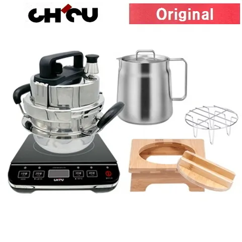 케틀팟 증 [28%][제품3] 통3중 5분 가마솥4인용 2L+솥밥인덕션(나무세트+찜판) / 3중안전잠금장치/원터치