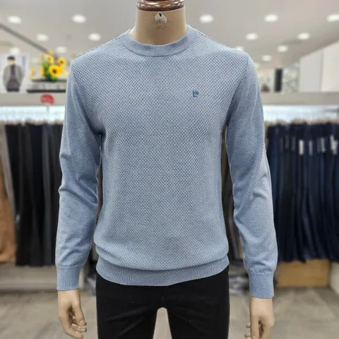 (모다인천점)라이트 블루  캐시미어 혼방 변형 조직 라운드 니트/PQKR1303_IC_3