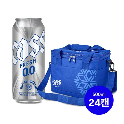 공식판매처 카스 제로 500ml X 24캔+카스전용잔 2개 논알콜 무알콜맥주맛