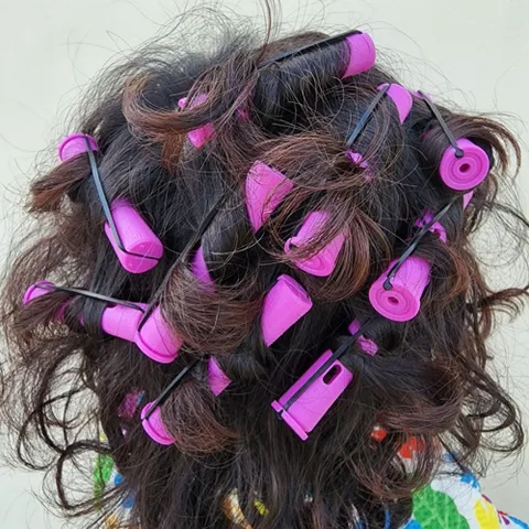 10개세트 셀프펌 컬링 헤어롤 뿌리볼륨 여신 사우나 웨이브 뿌리펌 파마 고무밴드파마롯드