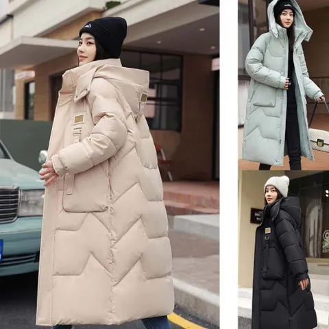 여성 웨이비 겨울 따뜻 포근한 빅포켓 후드 롱패딩 패딩 여자패딩 구스패딩 여자경량패딩