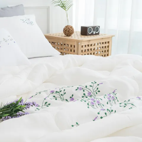 에스데코 풍기인견 산뜻 청량 국내산 자수차렵여름이불SS화이트