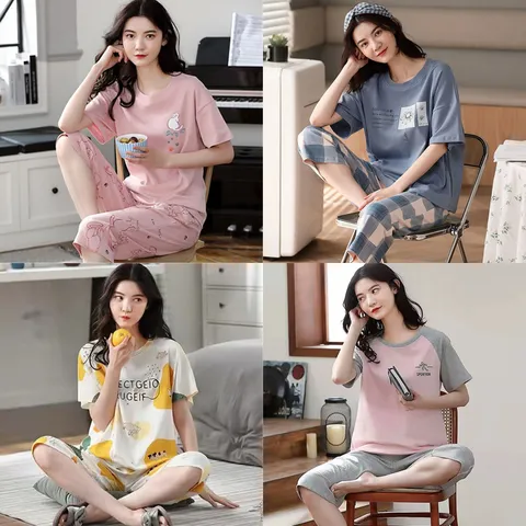 반팔 여성 잠옷 상하세트 파자마 여름잠옷 홈웨어 여자 잠옷세트