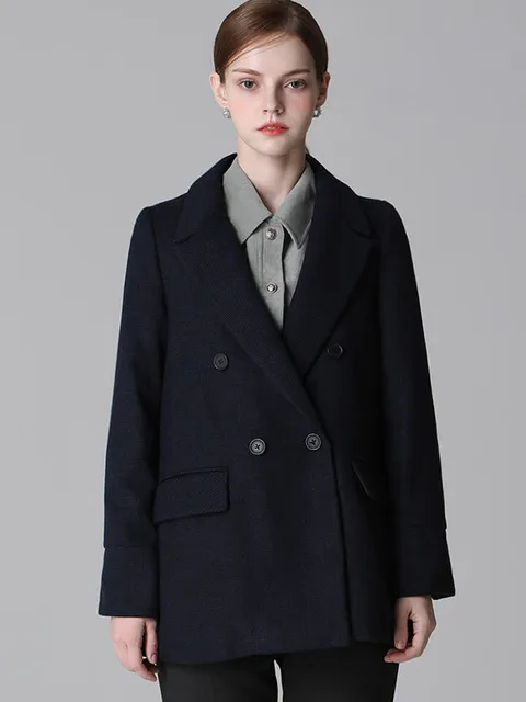 [홈쇼핑방송/(LeOT)] 클래식 울블렌디드 체크 재킷-사이즈 5588까지