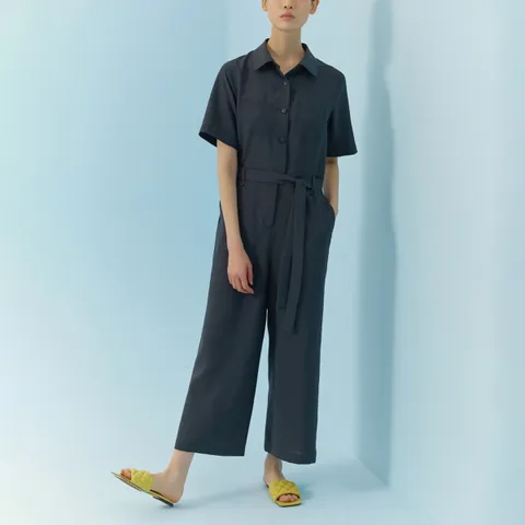 [최초가 99000원] [55~88] 카라 반팔 점프수트