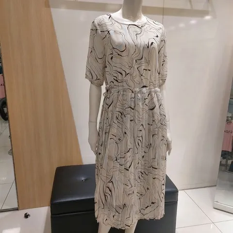 [하프클럽/후라밍고]소고 라운드 주름스커트 롱 쉬폰롱 원피스 AJGA02