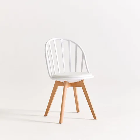 A7455 창살 등받이 PU 쿠션 원목 의자 1color  착불