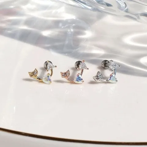 (낱개판매) 러브 어라운드 귓바퀴 트라거스 피어싱 피어싱 크리스탈귀걸이 럭셔리피어싱 블링