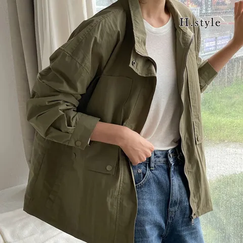 H스타일OT22-202스트링지퍼자켓/가을/자켓/JK/점퍼/JP/코트/야상/사파리