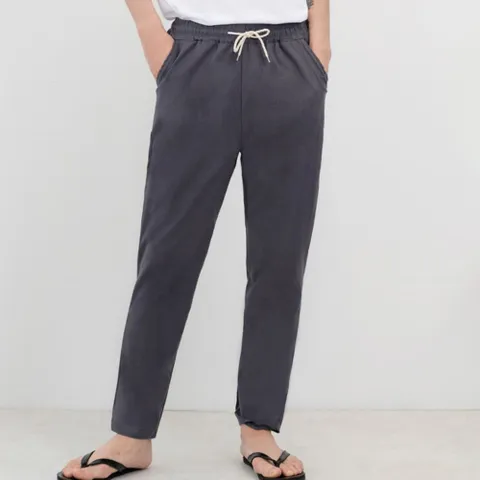 여름 시원한 린넨 소재 허리밴딩 남성 9부 바지 남성바지 밴딩바지 밴딩린넨바지 남자하의