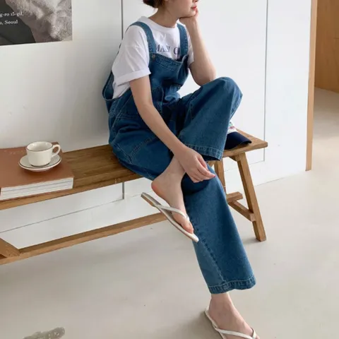 다솜결 멜빵바지 빅사이즈 데님 멕포켓 여성 점프슈트 여자멜빵바지 여자점프슈트 여성점프수트