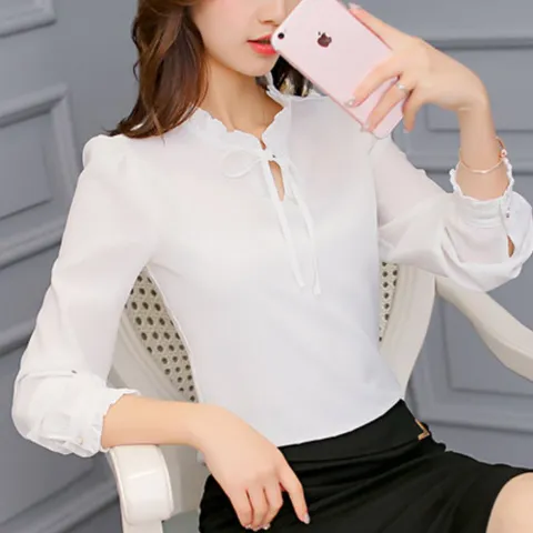 [브리치] 로로비 / 로로비 여성 프릴 카라 블라우스 긴팔 셔츠 LS0433