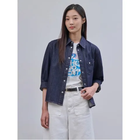 [24FW]생지 데님 변형 셔츠  네이비(BF4765C01R)