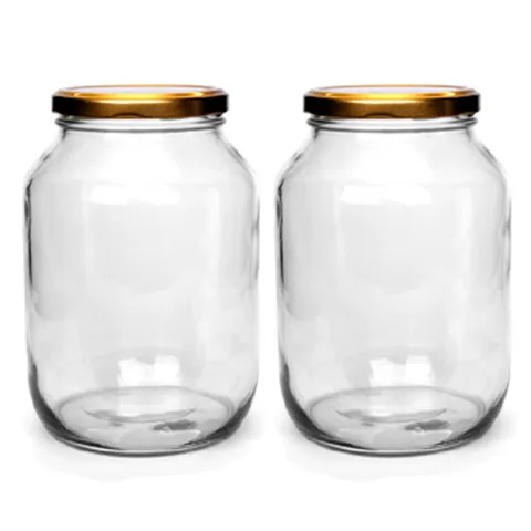국내산 유리병 높은병2000g 골드 2개세트