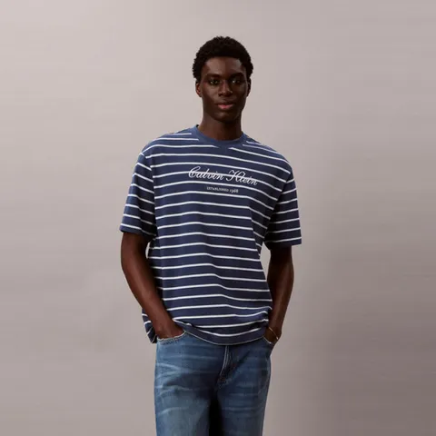 [롯데백화점] 진]남성 스트라이프 피케 캘빈 NYC 티(4RF204G-CEC)